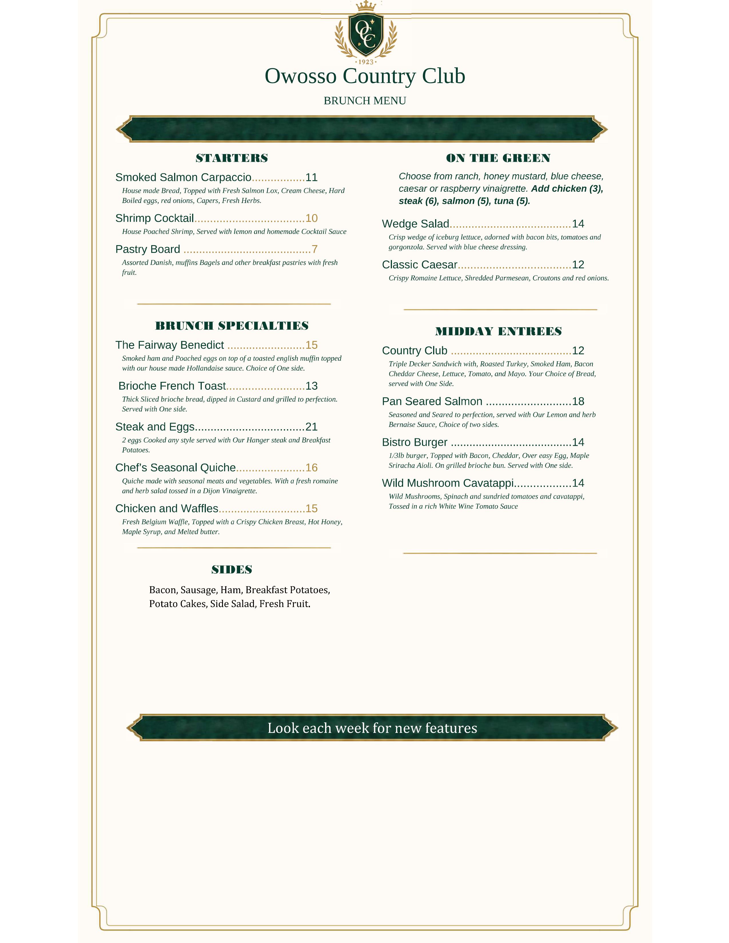 19th hole brunch menu images 1